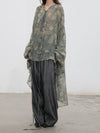 Mutedance 25 Autumn/Winter Loose Casual Pants Series Random Flower Dye Handmade MD-MD25FW108-blue (MD25FW106)